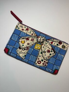 BRIGHTON Blue Bow Print Cosmetic Pouch - Love Pattern